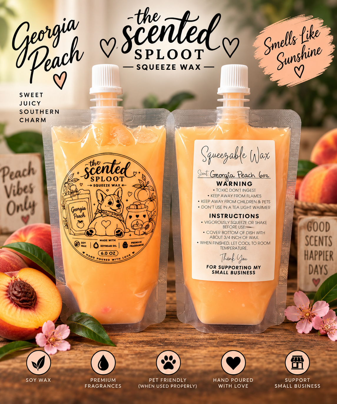 Georgia Peach Squeeze Wax